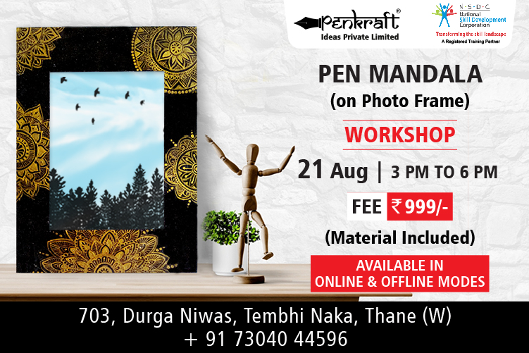 Penkraft Pen Mandala on Photo Frame Workshop